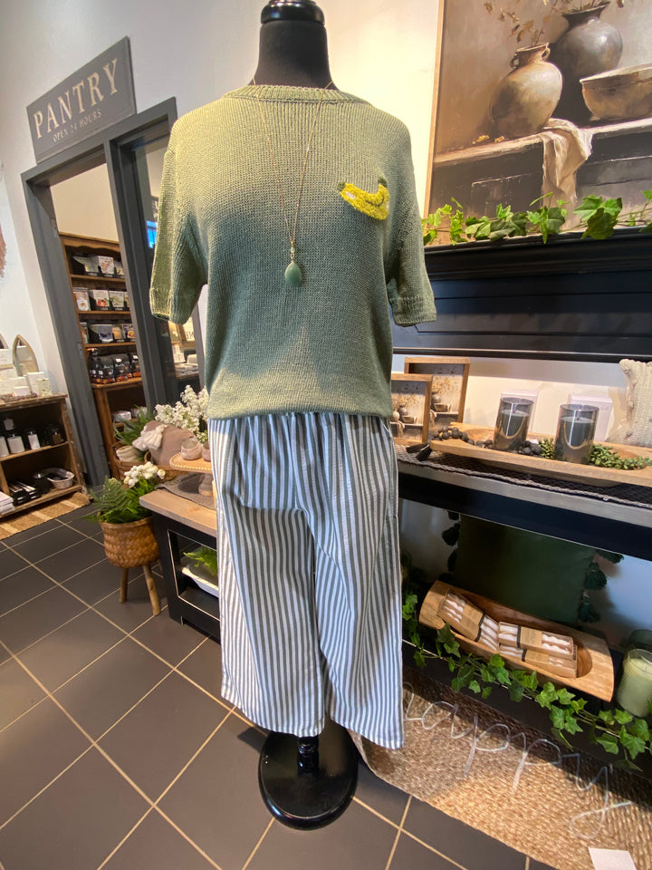 Striped Relaxed Drawstring Pant