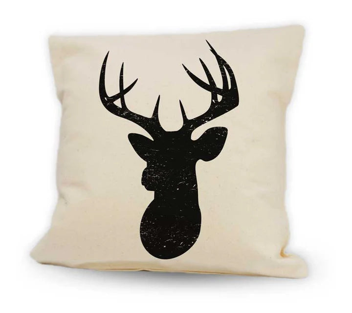 12x12” Deer Head Mini Pillow