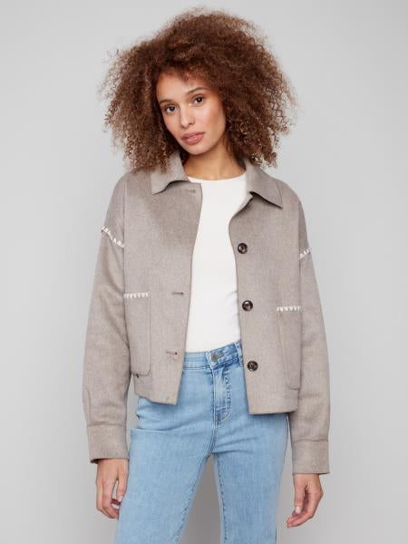 Short Double Faced Wool Jacket