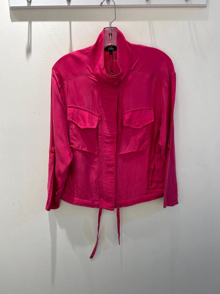 Neon Pink Light Zip Up Jacket