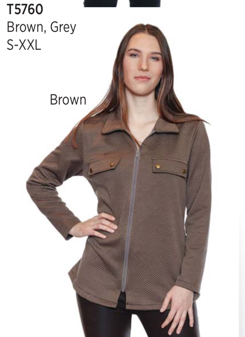 Lightweight Zip Up Top W/Collar