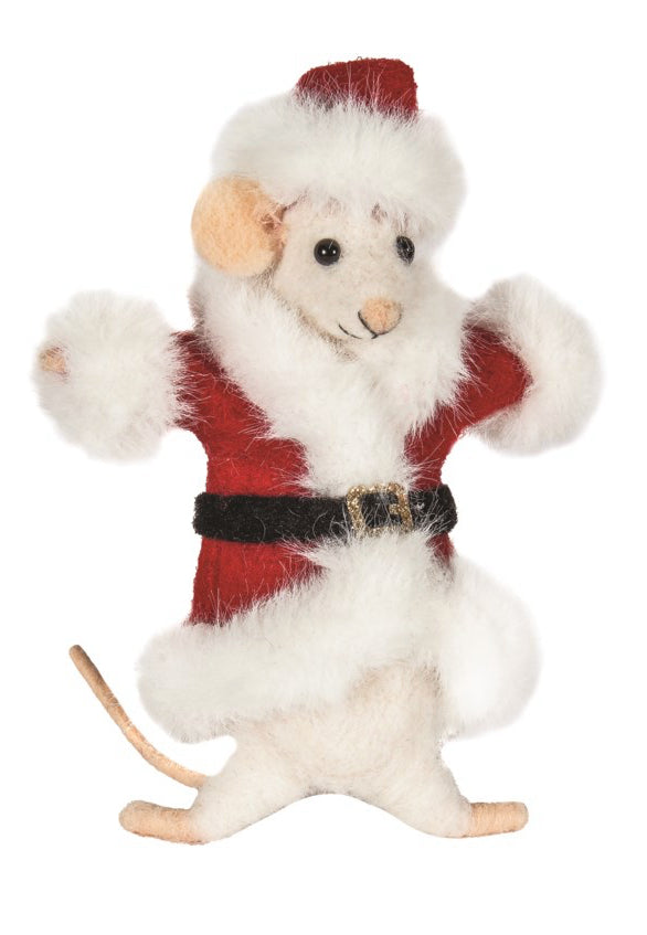 Santa Mouse W/Fur Coat