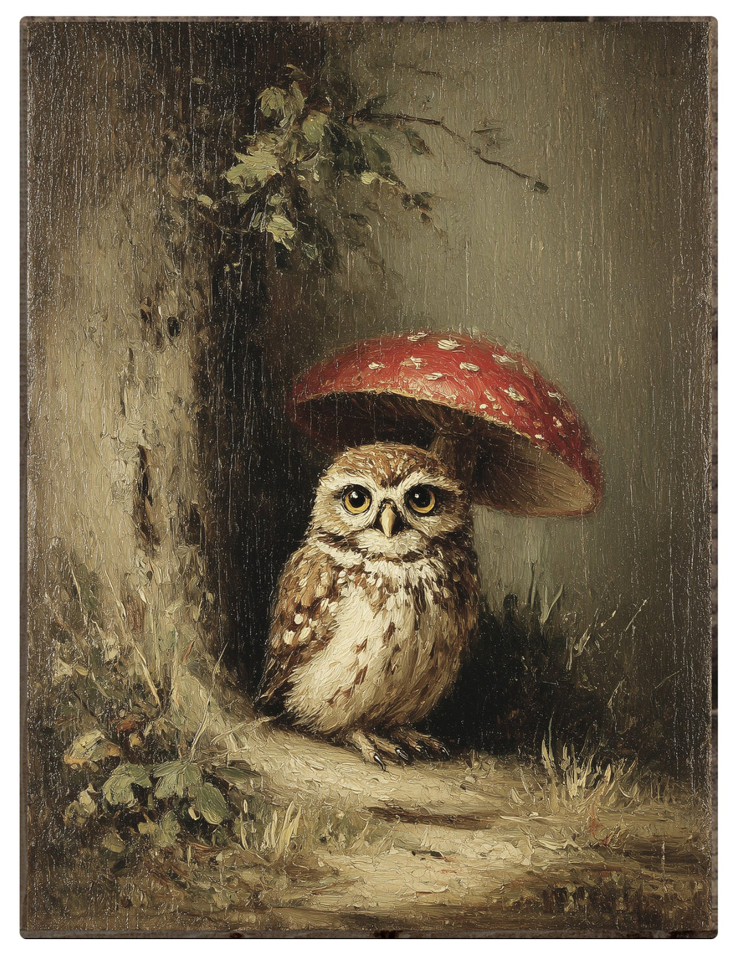 7076 Owl Under Mushroom