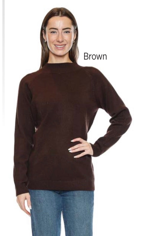 Solid High Neck Sweater