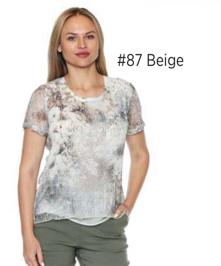Beige Patterned TShirt