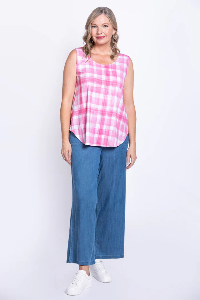 Jimmy Pink Plaid Bamboo Tank