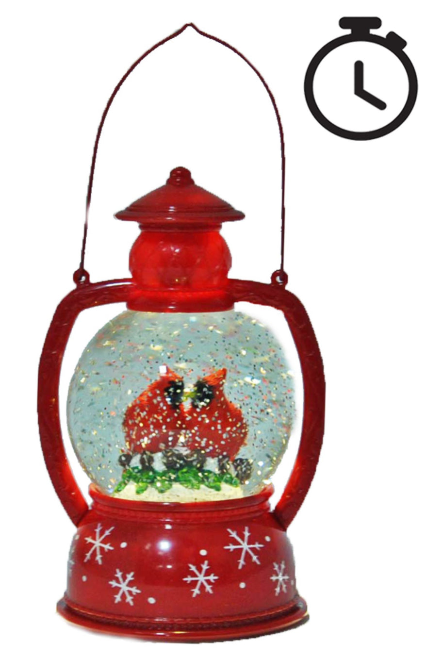 LED Cardinal Globe Water Lantern