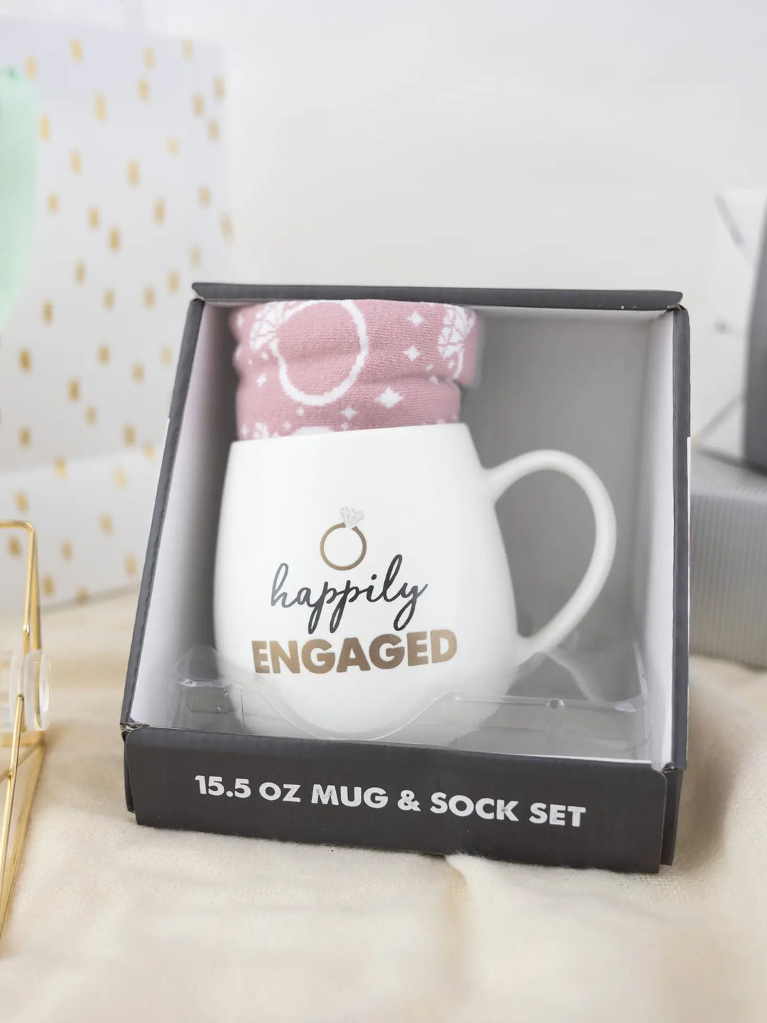 Happily Engaged 15.5oz Mug & Sock Set