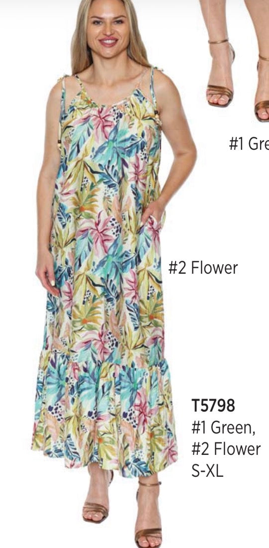 Sleeveless Flower Print Dress