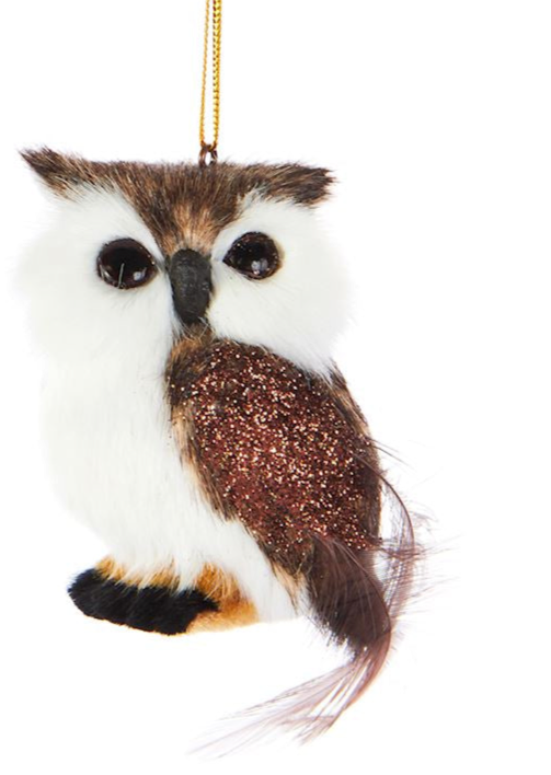 Furry Owl Ornament