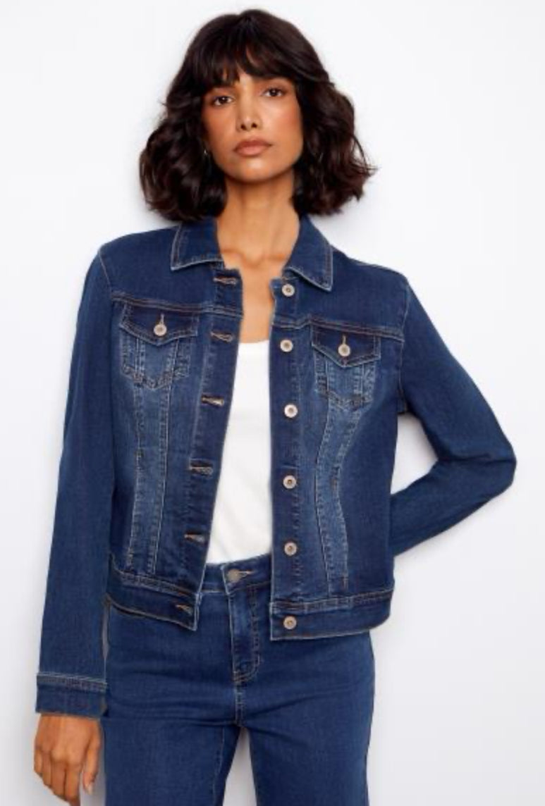 Stretch Denim Short Jacket