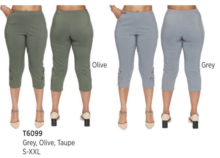 Pull On Capri W/Sparkle Detail