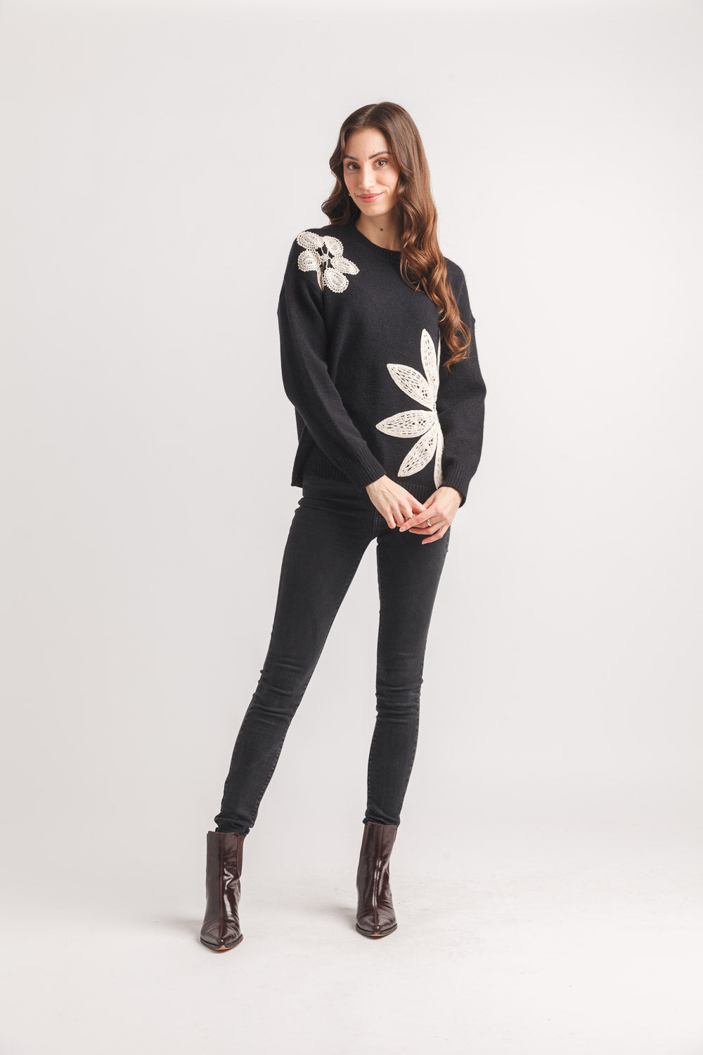 Crochet Floral Sweater
