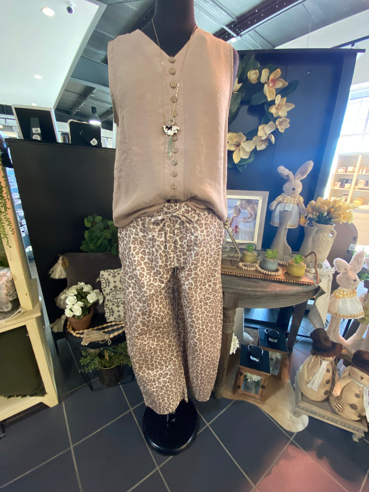 Leopard Barrel Jean