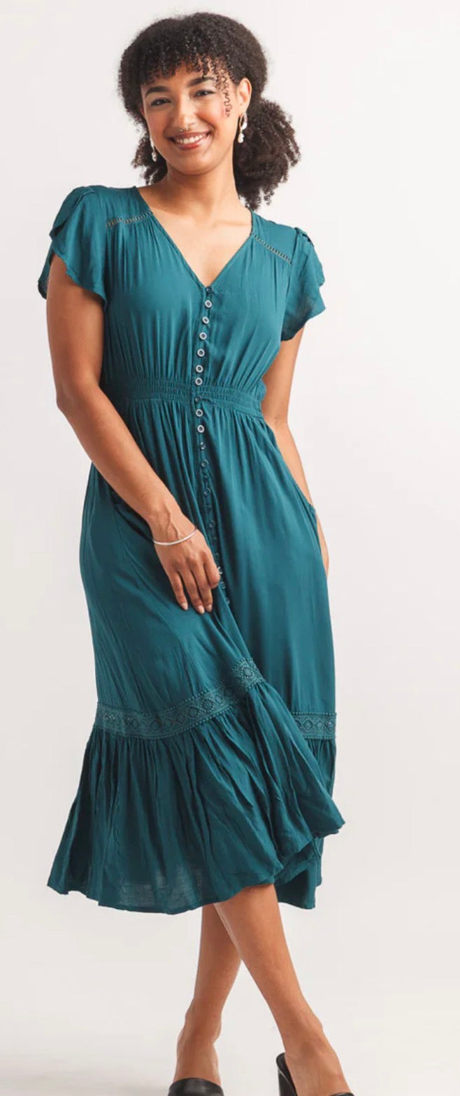 Short Sleeve Button Front Dress