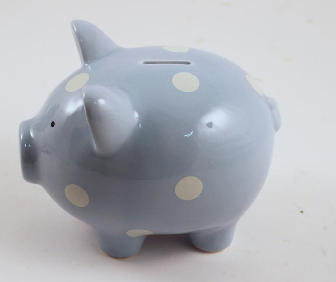 Blue Polka Dot Piggy Bank