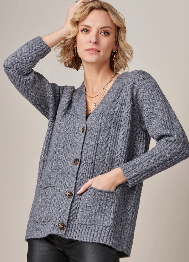 Knit Long Sleeve Button Cardigan