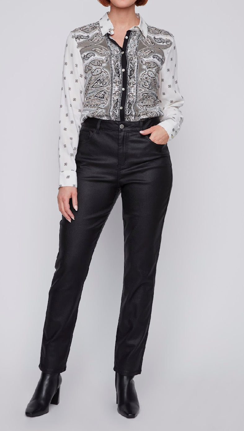 Faux Leather Full Length Pant