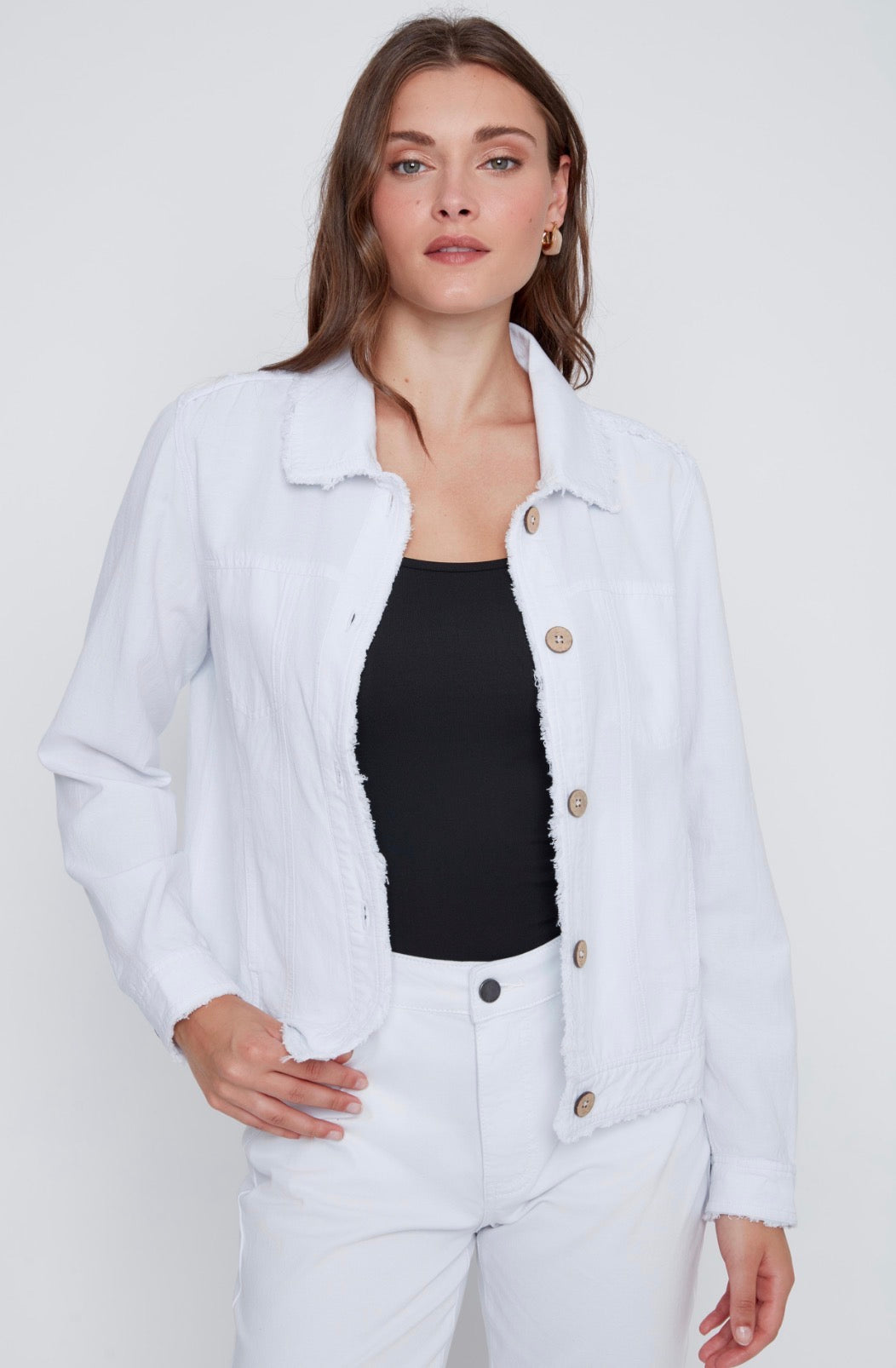 Collared Button Front Short Jacket