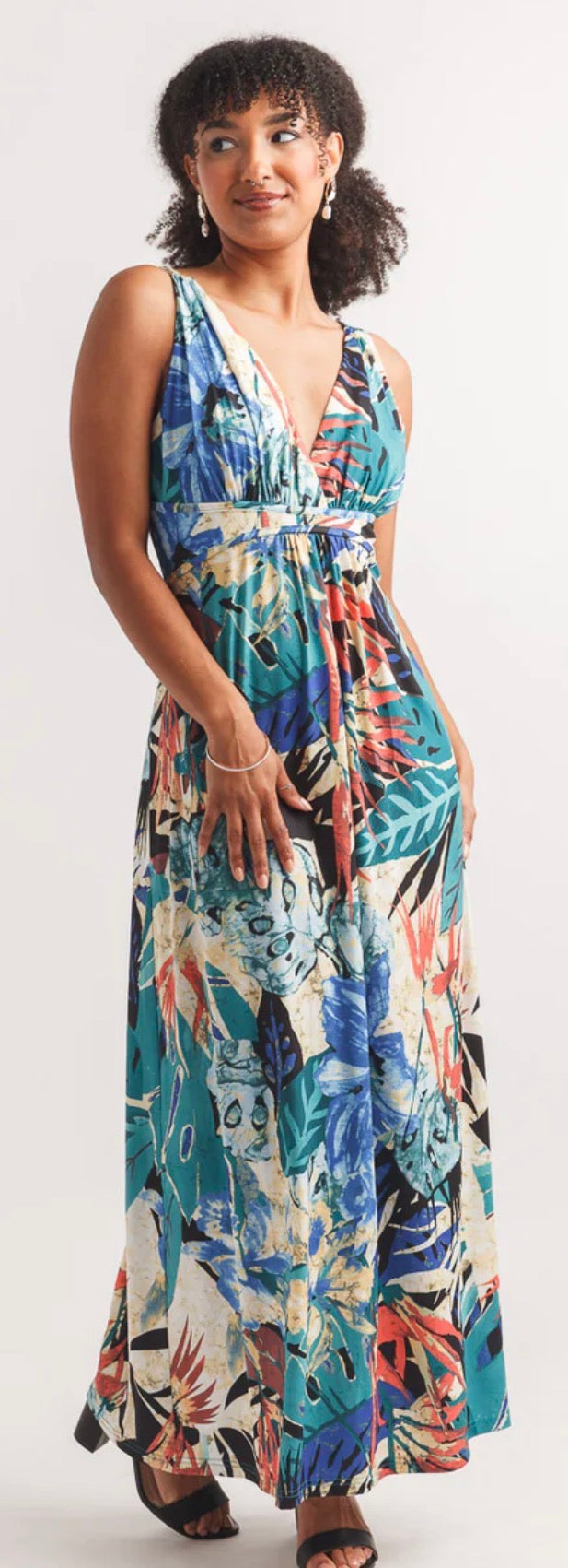 Tropical Printed Stretch Dress