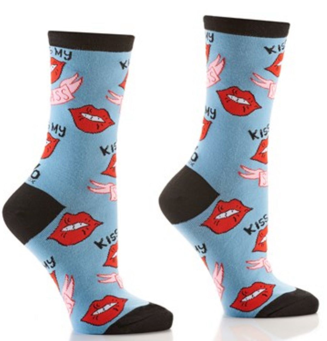 Kiss My Sass Womens Crew Socks
