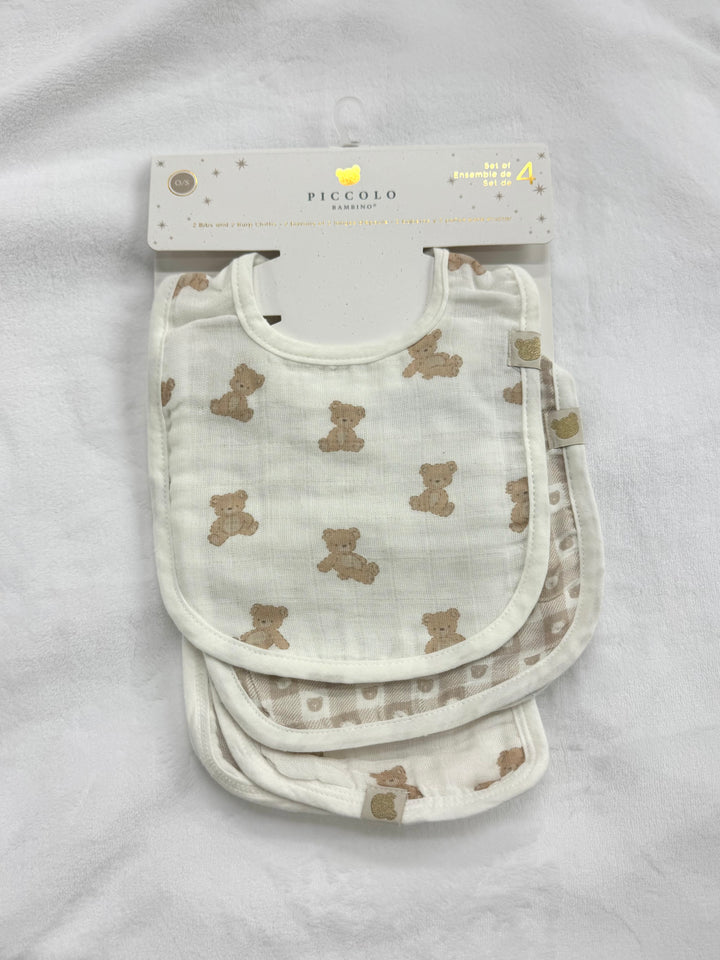 Muslin Bibs and Burp Cloths Set