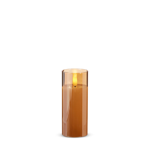 Gold Glass Pillar Candle