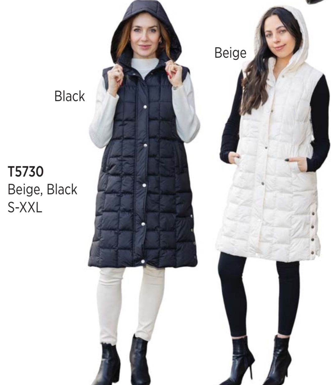 Long Button Up Puffer Vest