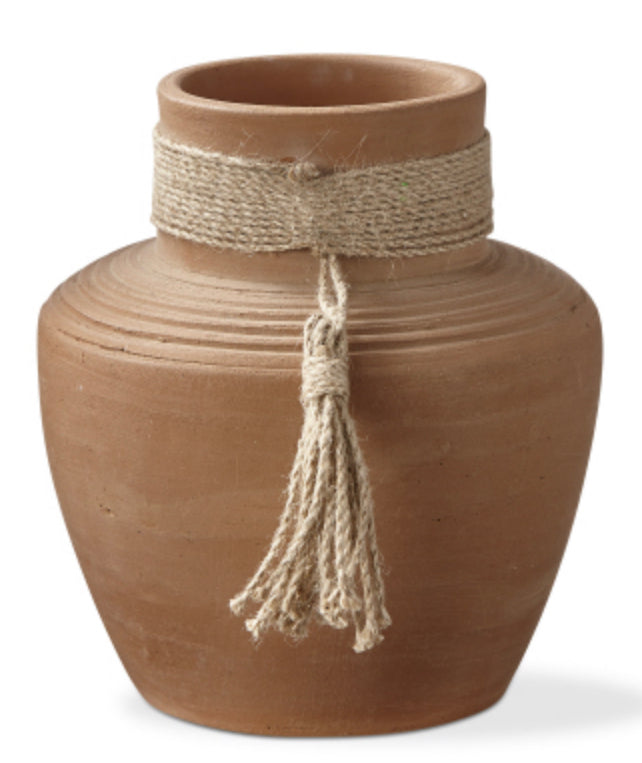 Hand Tied Jute Terracotta Vase