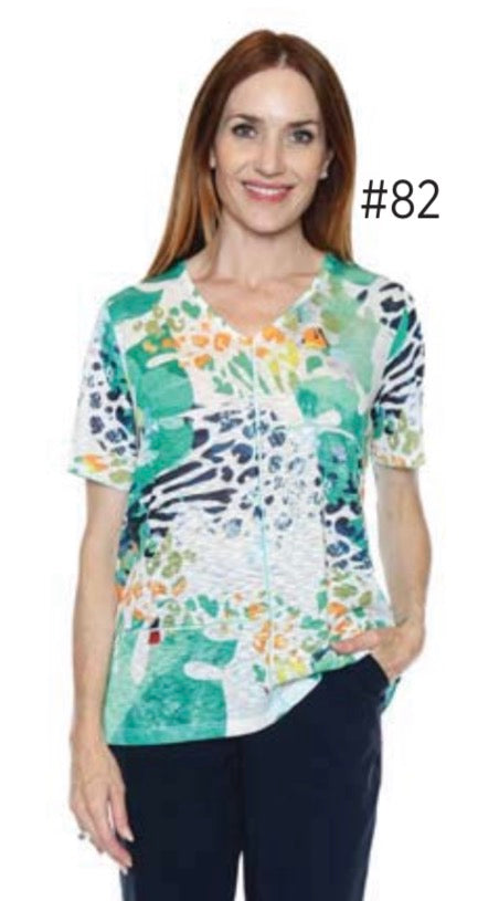 Abstract Short Sleeve Top