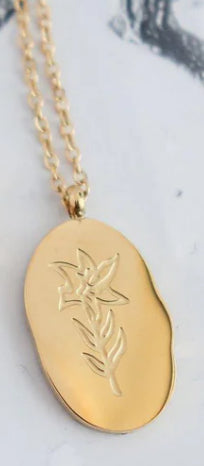Gold Birth Flower Necklace