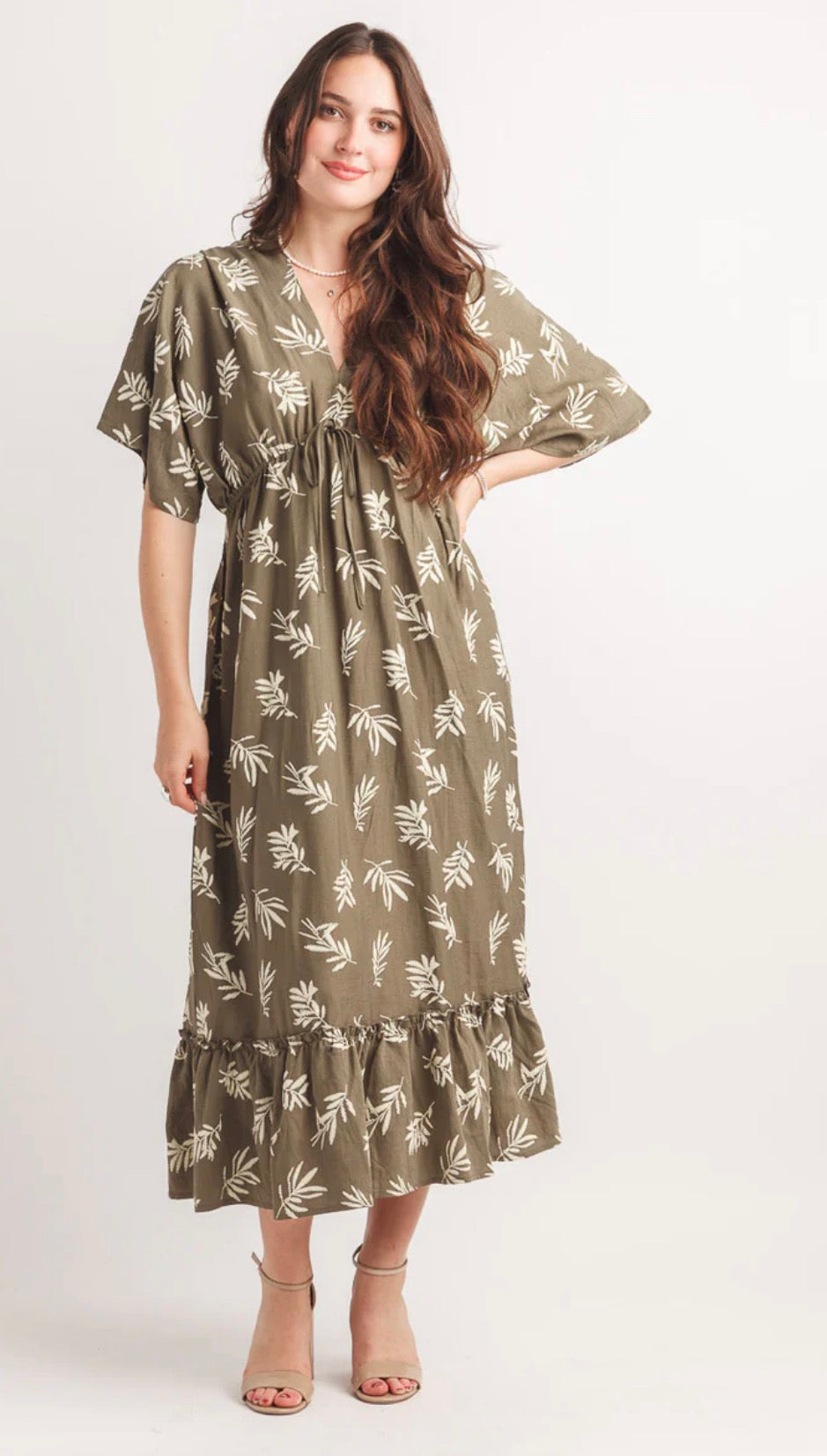 Rubber Print Extended Sleeve Dress