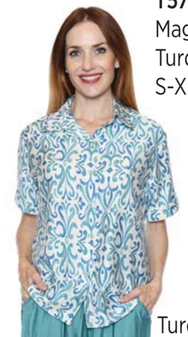 Printed Collared Blouse