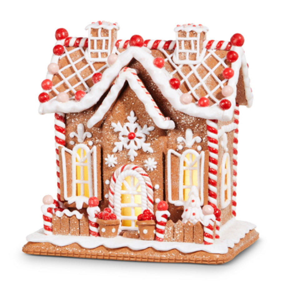 9” Gingerbread Lighted House