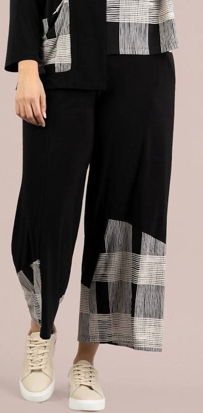 Wide Leg Crop Block Print Pant