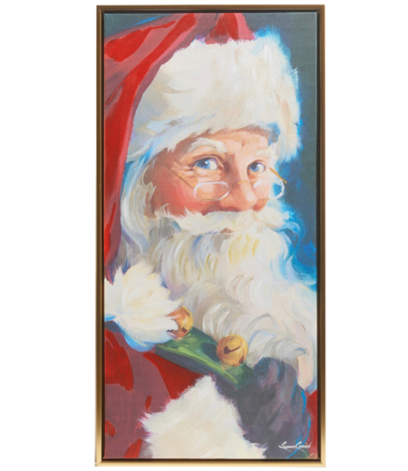 27.25” Santa Portrait Textured Framed Wall Art