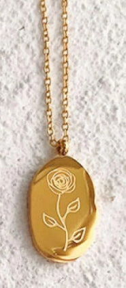 Gold Birth Flower Necklace