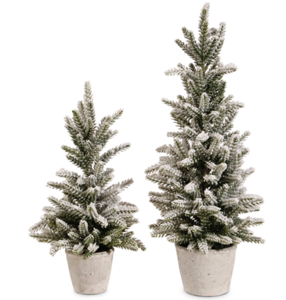 Potted Snowy Pine Tree