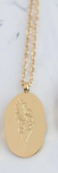Gold Birth Flower Necklace