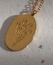 Gold Birth Flower Necklace