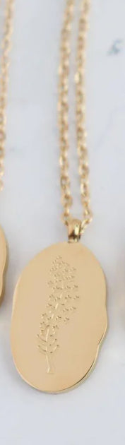 Gold Birth Flower Necklace