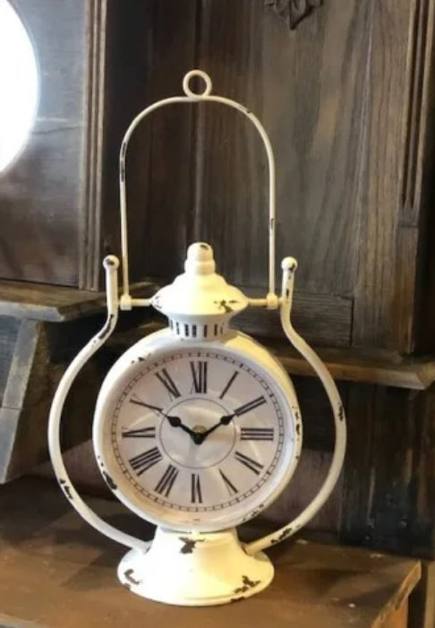 Cream Distressed Vintage Clock