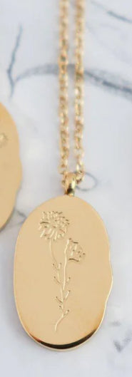 Gold Birth Flower Necklace