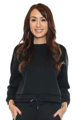 Cropped Long Sleeve Scuba Sweater