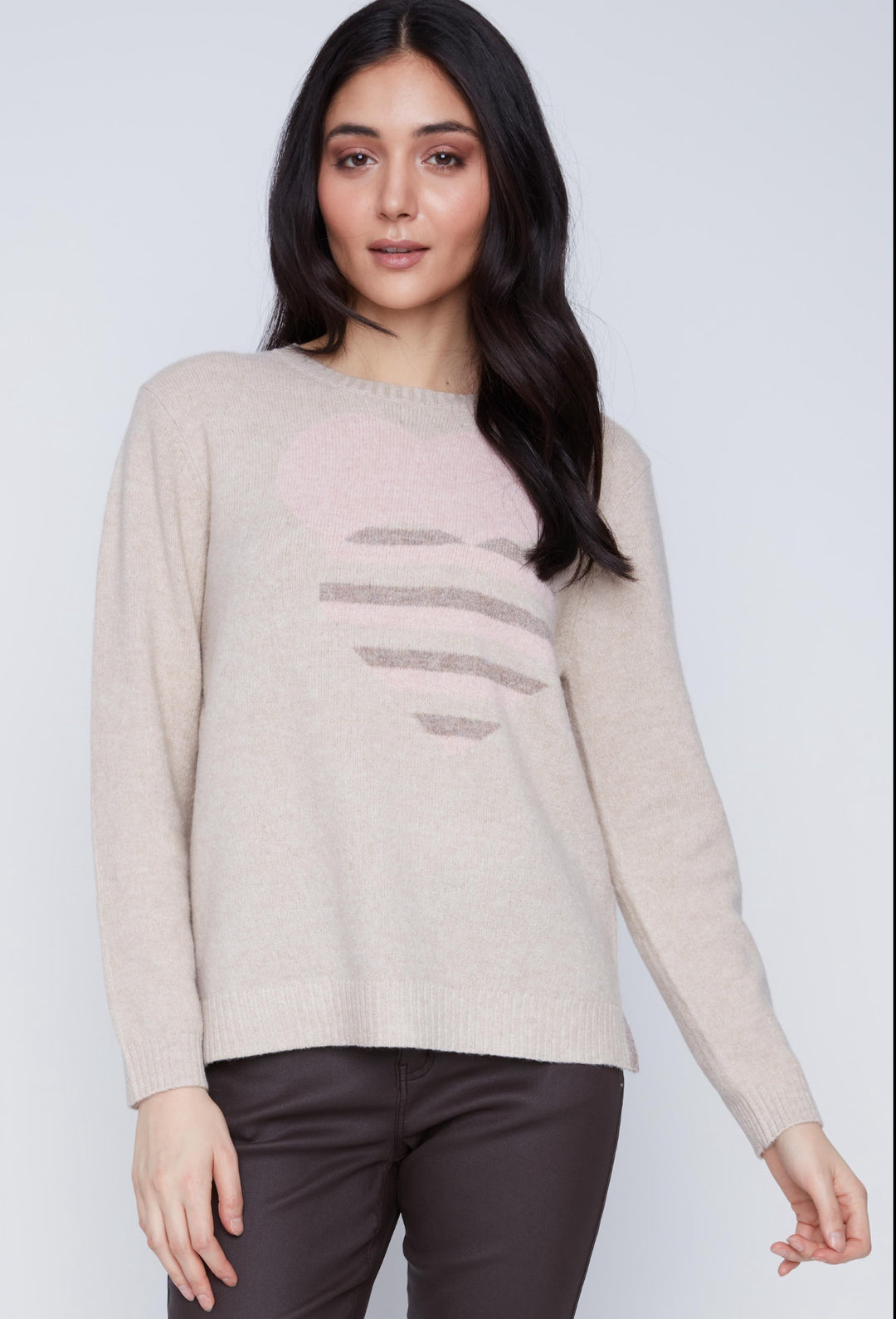Long Sleeve Knit Heart Top