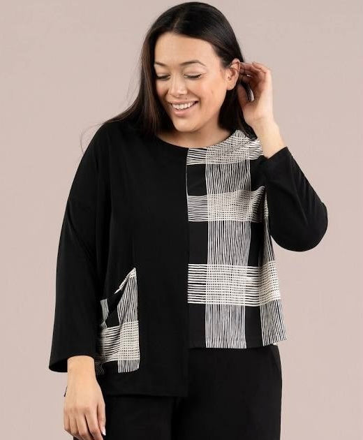 3/4 Sleeve Etch Top
