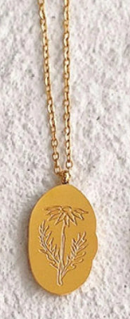 Gold Birth Flower Necklace