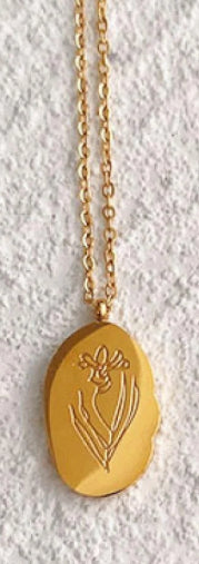 Gold Birth Flower Necklace