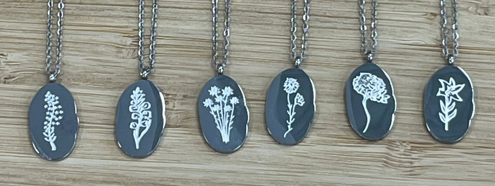 Silver Birth Flower Necklace