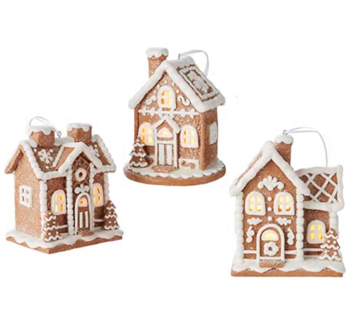 5” Lighted Gingerbread House Ornament